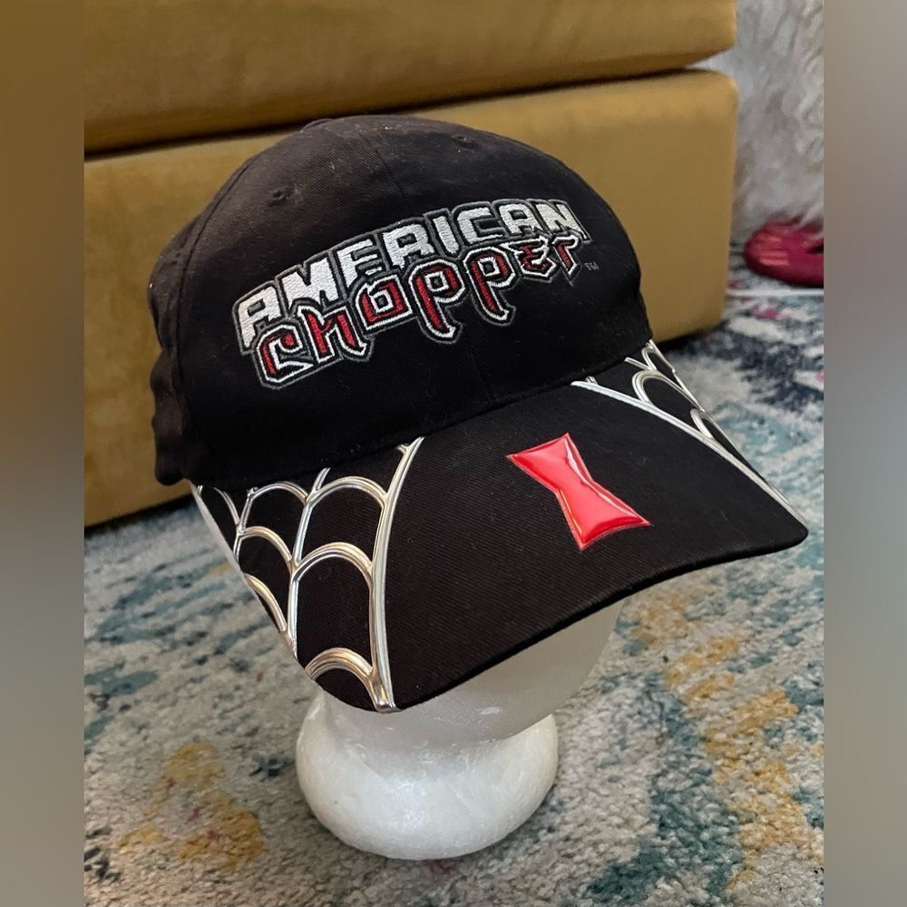 American Chopper Baseball Cap Black Widow Velcro Strap 2003‎